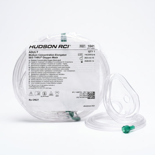 50x Hudson RCI 1041 Sauerstoffmaske Medium Concentration Elongated See-Thru