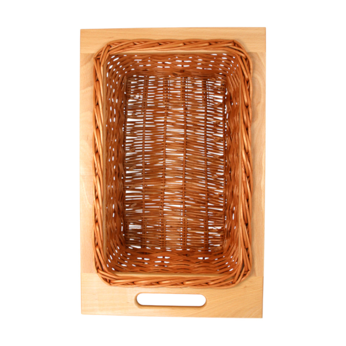 Ausziehbare Weidenkorb Aufbewahrungskorb Schrankkorb aus Rattan in 37x50x21 cm