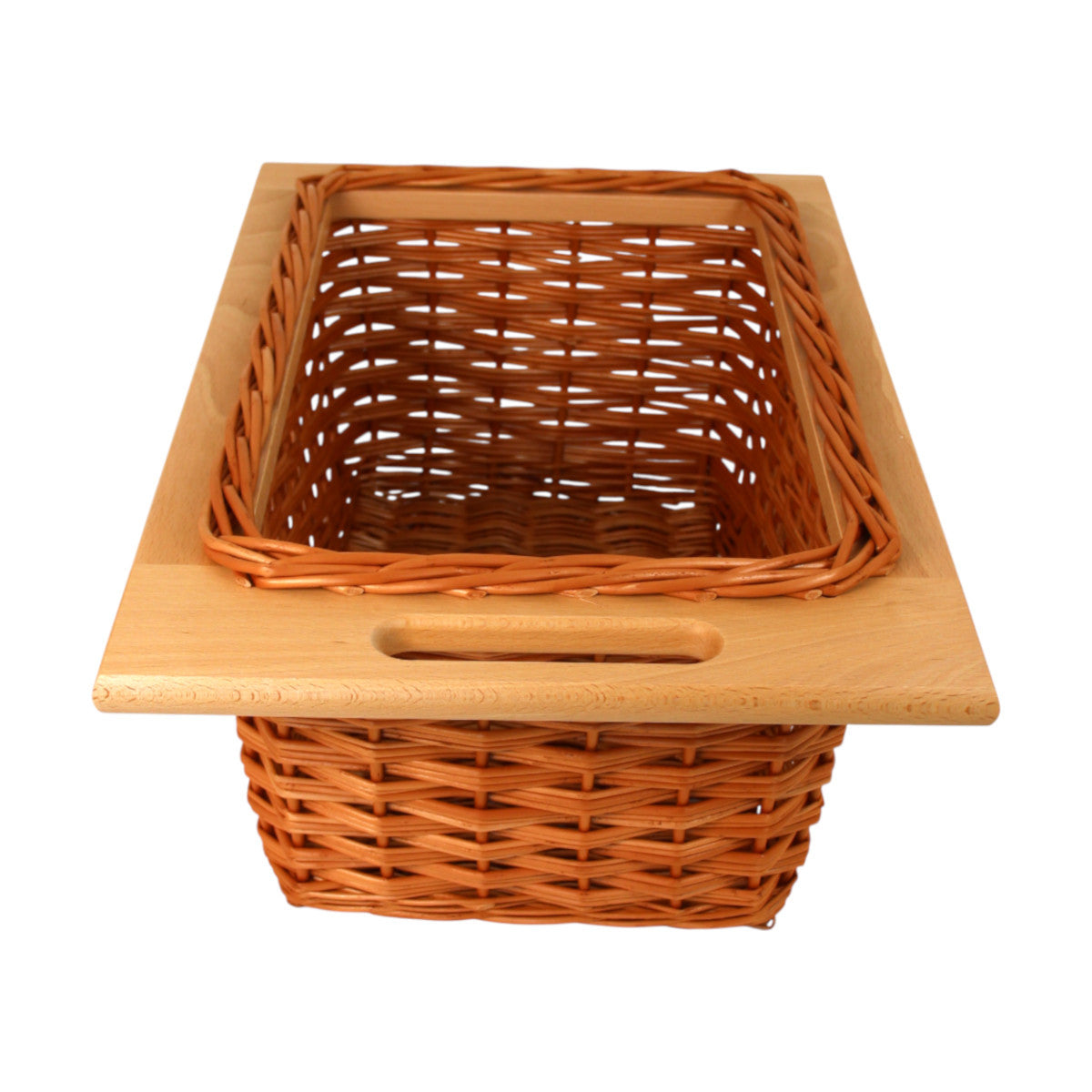 Ausziehbare Weidenkorb Aufbewahrungskorb Schrankkorb aus Rattan in 37x50x21 cm