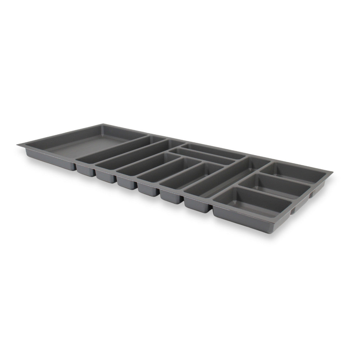 Besteckeinsatz für 110 cm Schublade Besteckkasten rutschfest Kunststoff Grau