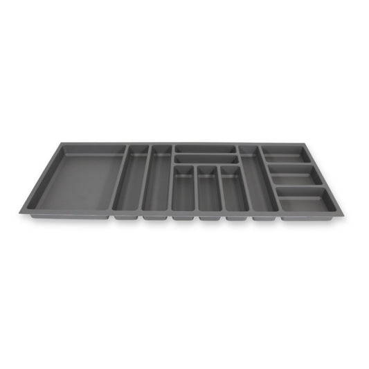 Besteckeinsatz für 110 cm Schublade Besteckkasten rutschfest Kunststoff Grau