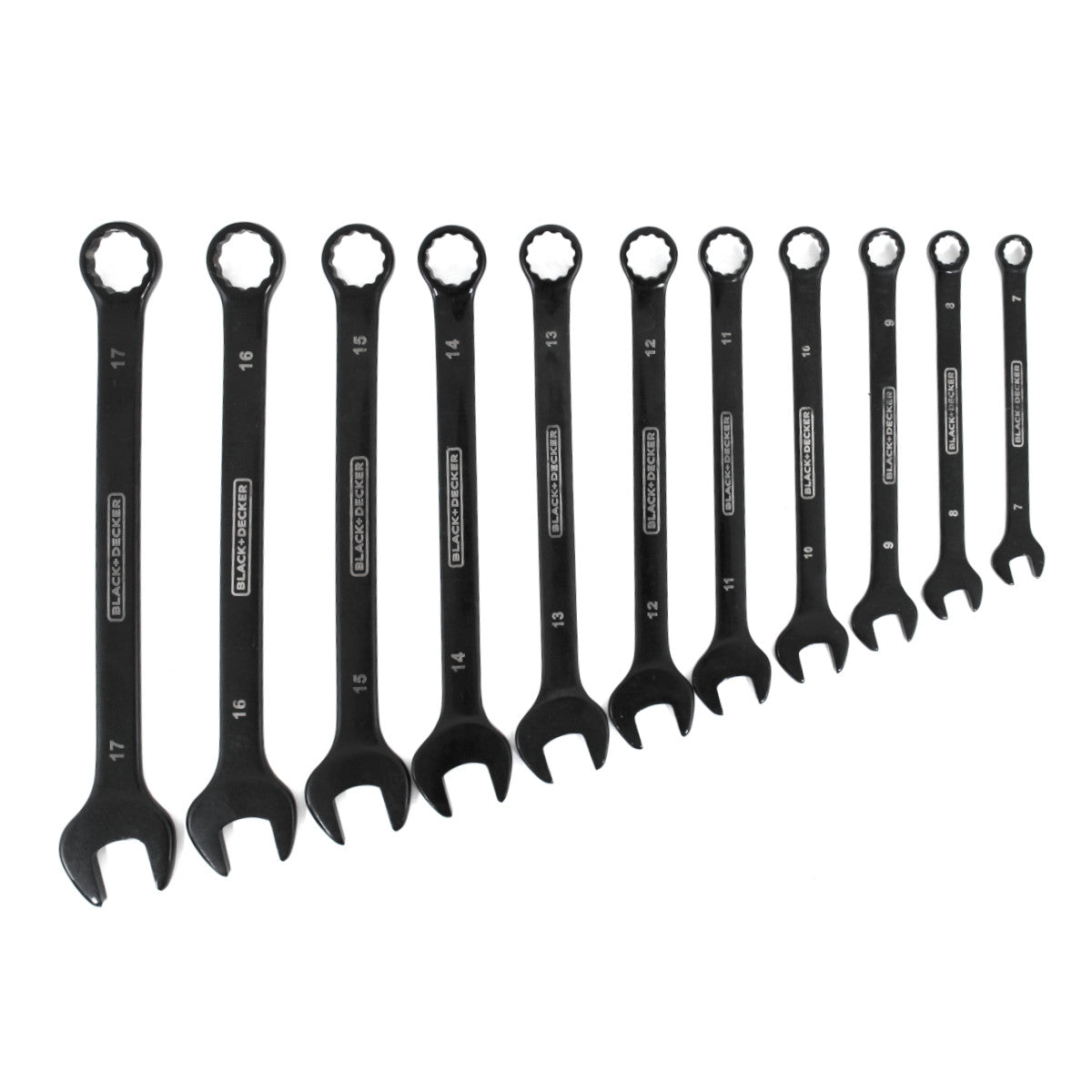 Black & Decker Ringmaulschlüssel Set 11-teilig 7 mm bis 17 mm Stahl Cr-V schwarz