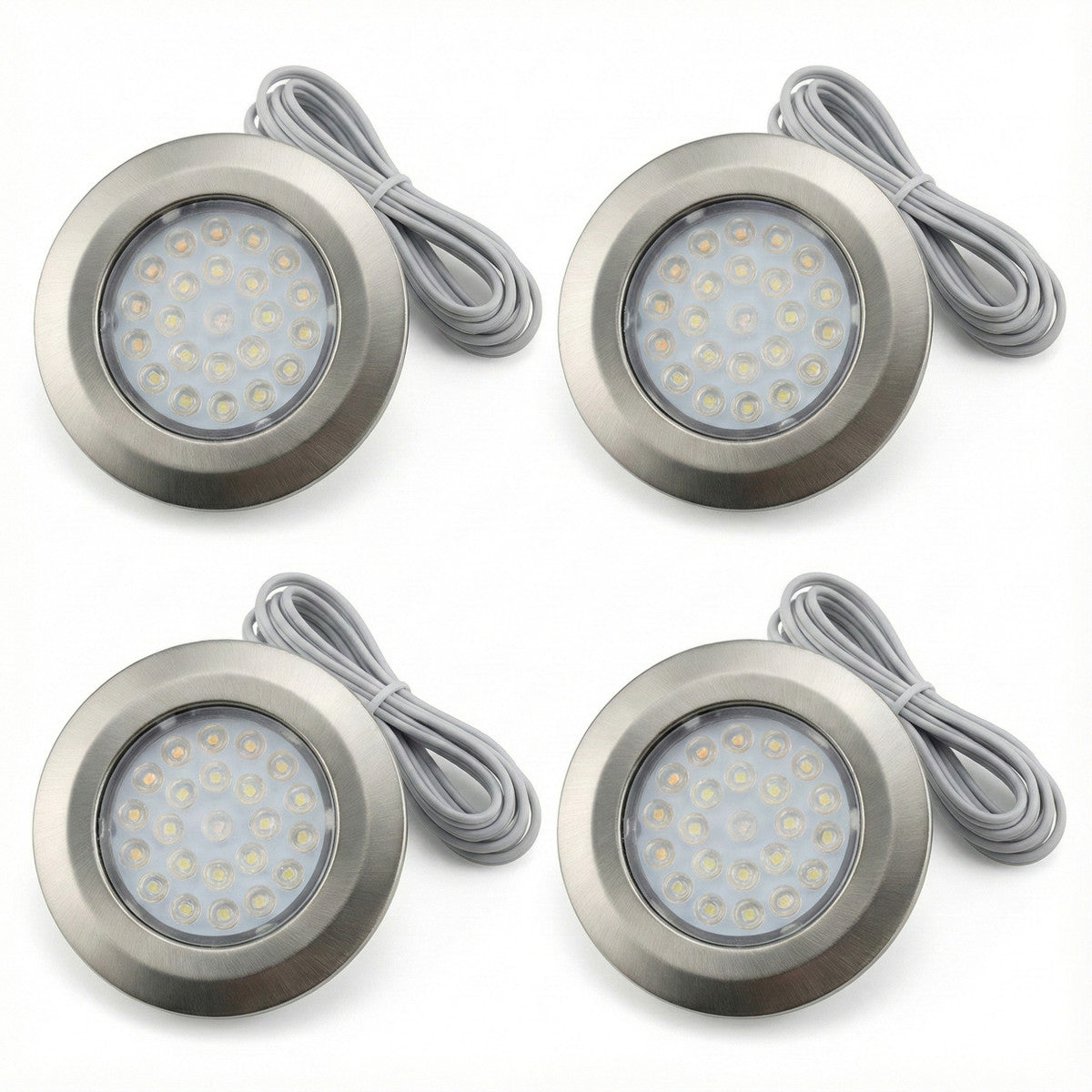 Domus Line 4er Set Morpho LED-Einbauleuchten 4x1,7W Edelstahloptik Aufbaustrahler