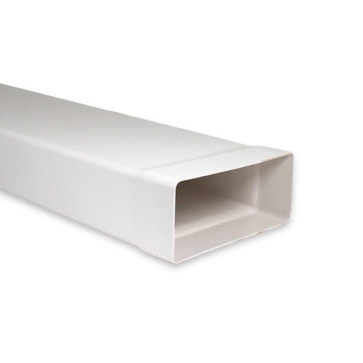 1m Flachkanal mit Muffe 220 x 90 mm Vierkantrohr Rohr Abluft Küche PVC Weiß