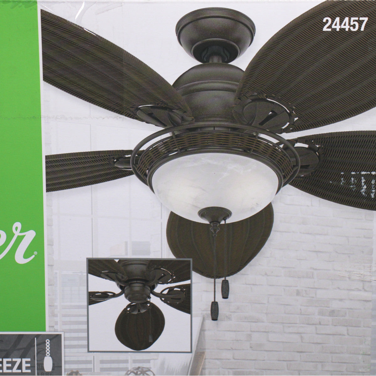 Hunter 24457 Caribbean Breeze Deckenventilator Weide Beleuchtung Zugkette 137cm