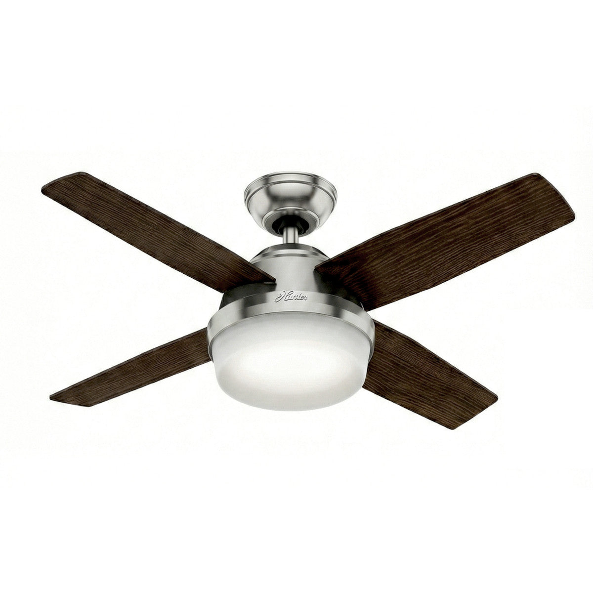 Hunter 50628 Dante Deckenventilator Licht 112 cm Nickel Dunkelbraun Fernbed.