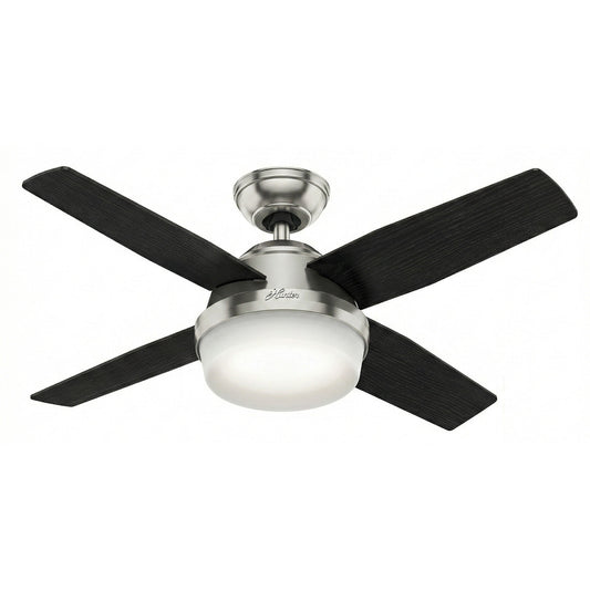 Hunter 50628 Dante Deckenventilator Licht 112 cm Nickel Dunkelbraun Fernbed.