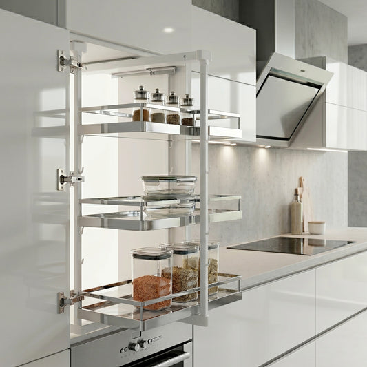 Kesseböhmer Tablar Style Auszugsystem für Drehtüre 228 x 75 x 470 mm Chrom