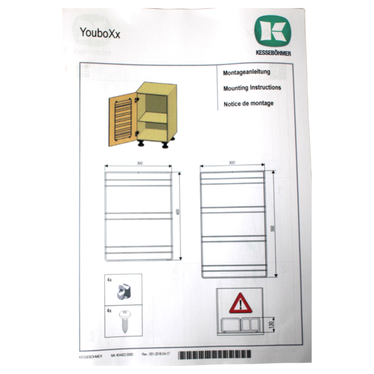 Kesseböhmer YouboXx Träger-Set Organisationssystem in Weiß/Silber