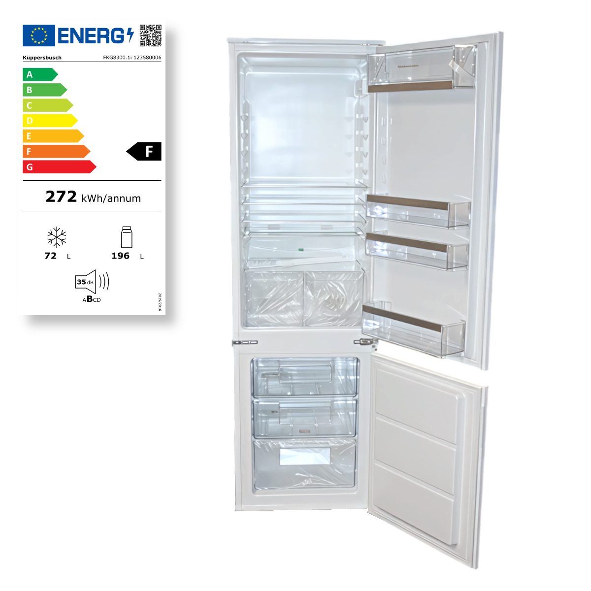 Küppersbusch FKG8300.1i Einbau Kühl Gefrier Kombination Kühlschrank 178cm Weiss