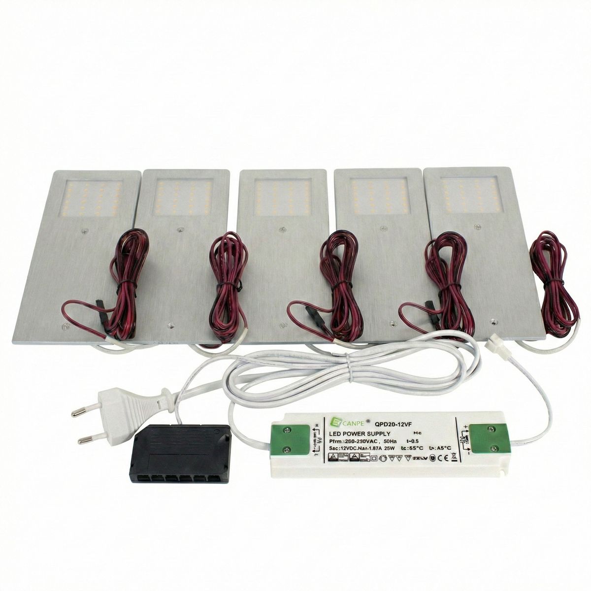 Loevschall Stella Kit Alu 5er Set LED Unterbauleuchte Küchenleuchte 4W mit Trafo