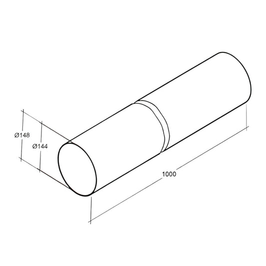 1m Kunststoffrohr Rundrohr ca. Ø 150 mm Lüftungsrohr Rohr Abluft Küche PVC Weiß