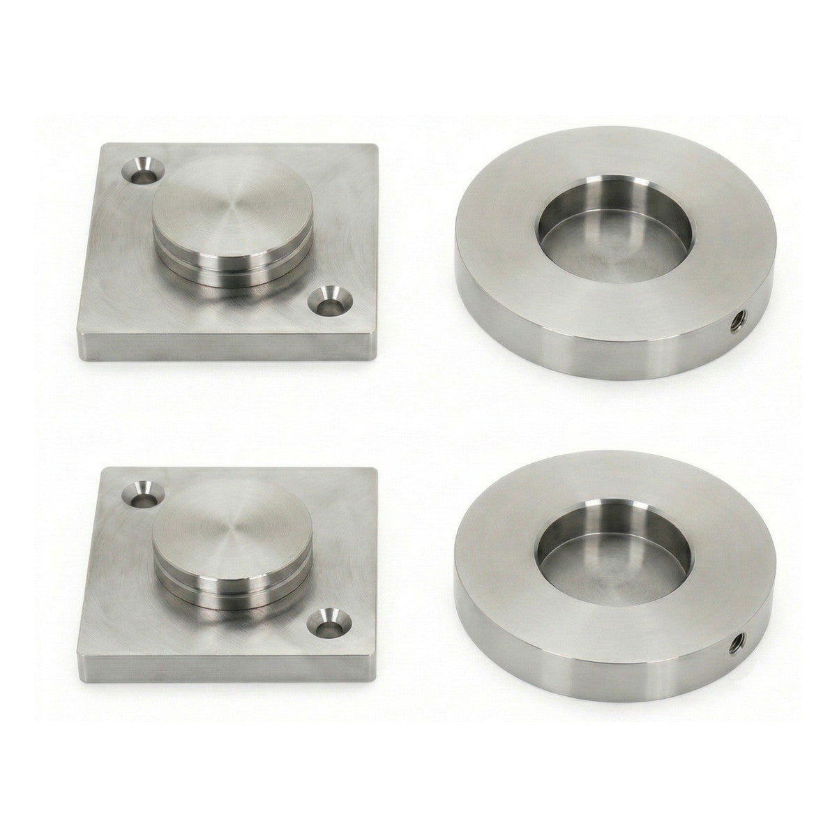 Strate Glasplattenadapter 2er Set Conect Edelstahl für gerade Konsolen/Stützfüße
