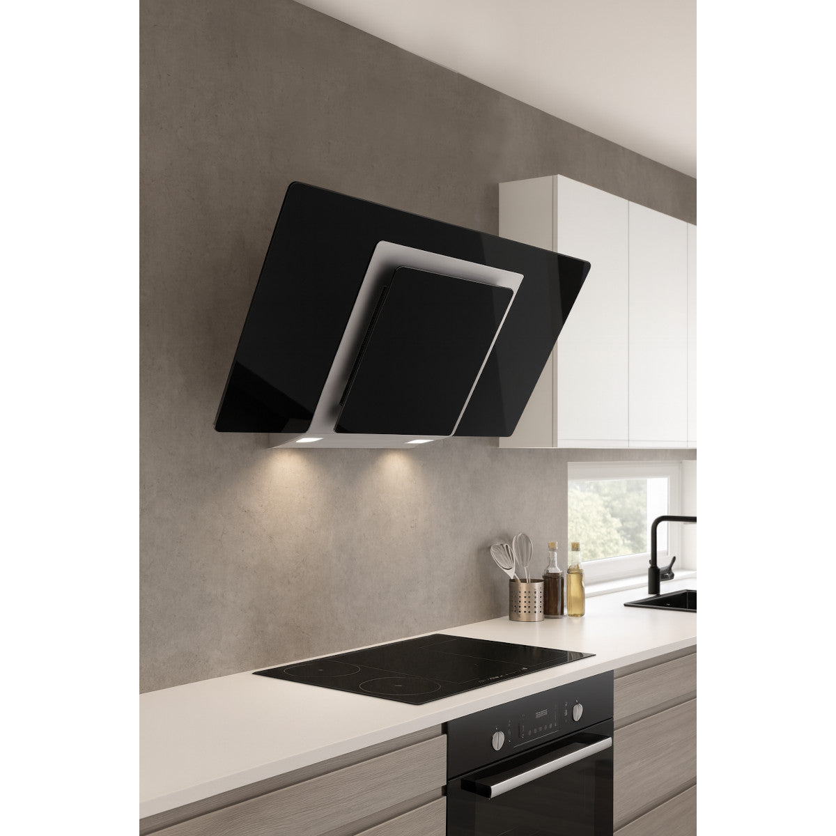 Airforce F149 90 X/BK Taifun Kopffreihaube Umluft 90 cm Glas schwarz Edelstahl