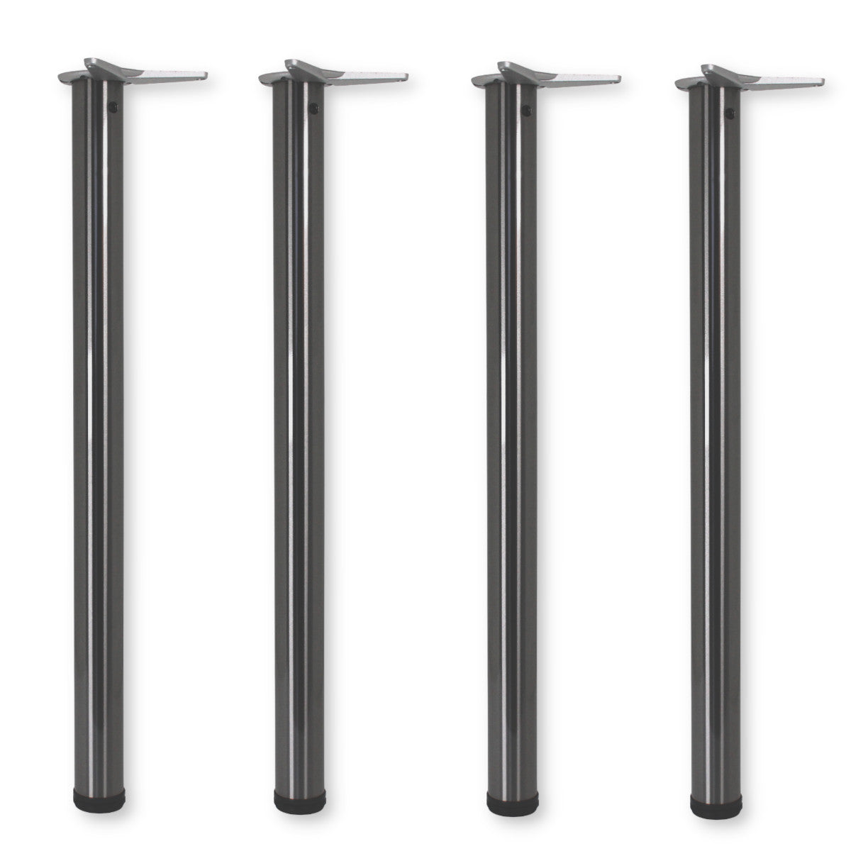 4er Set Tischbein Ø 60 mm Höhe 870 mm höhenverstellbar Stützfuß Edelstahl