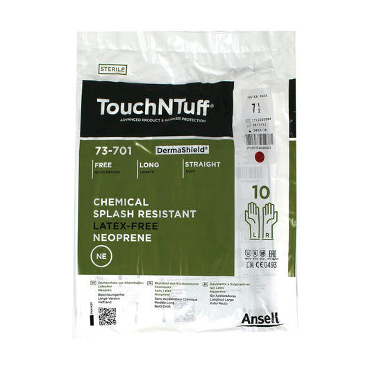10 x Ansell 73-701 TouchNTuff Chemikalienschutz Neopren Handschuhe 7,5