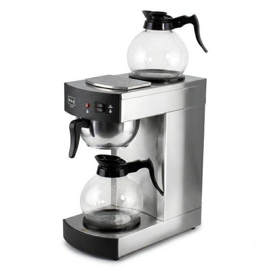 WAS Germany Filter Kaffeemaschine 1,8L Edelstahl 2 Kaffeekannen Warmhalteplatte