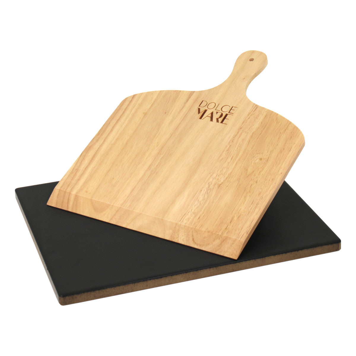 Premium Pizzastein Set Cordierit Brotbackstein Set Pizzaschieber 38 x 30 x 1,5