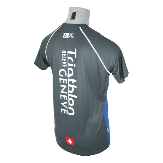 Zerod Running T-Shirt Herren Laufshirt Trainingsshirt Kurzarm blau grau
