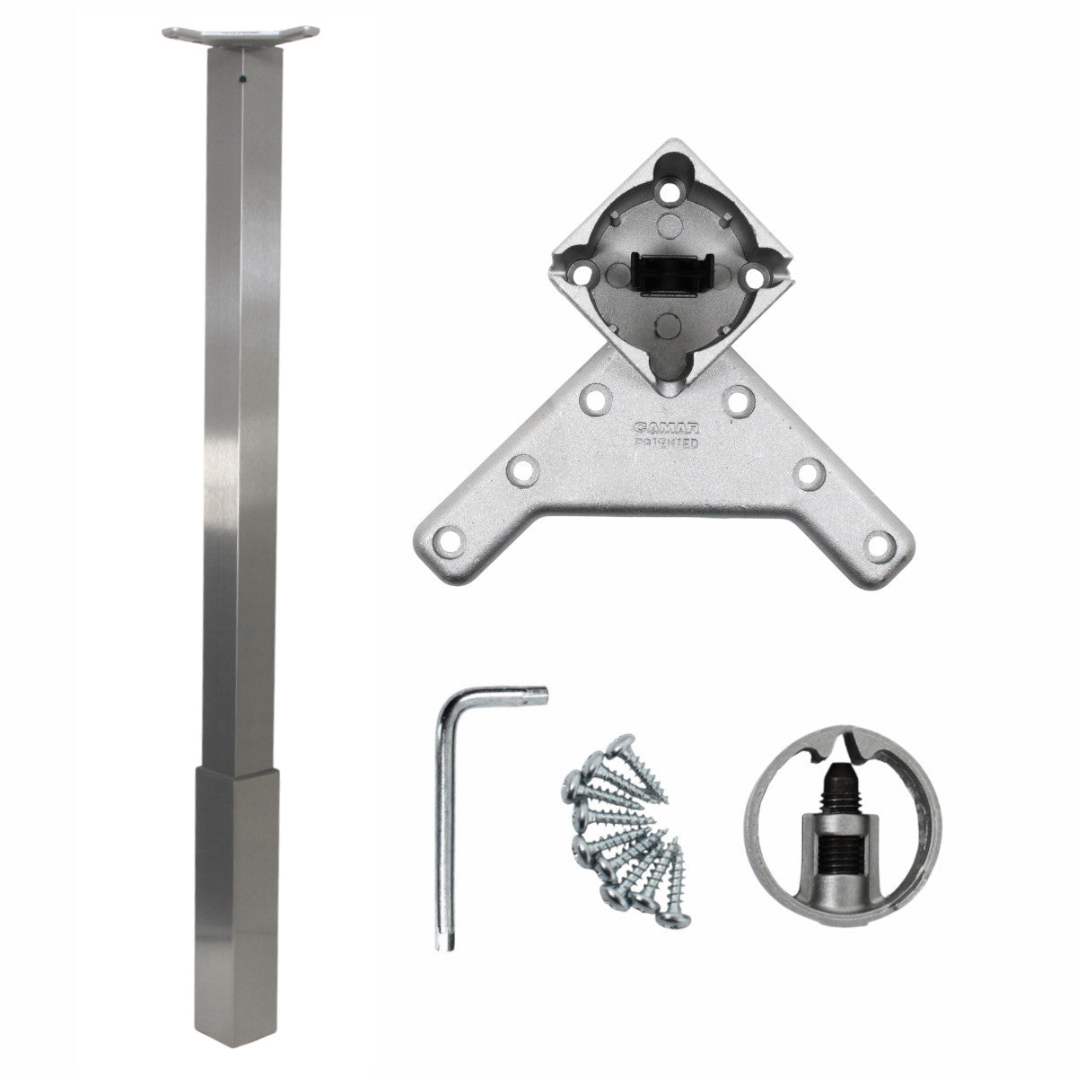 Camar Teleskop Tischbein Höhe 100 - 110 cm Eckig Edelstahloptik Silber