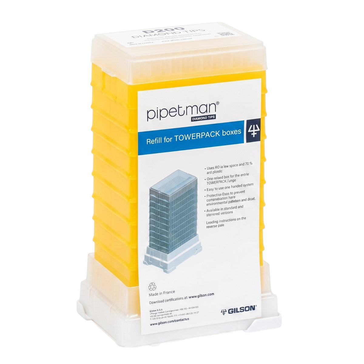 Gilson D200 F167103 Towerpack Pipettenspitzen 10 x 96 2-200 µL ul