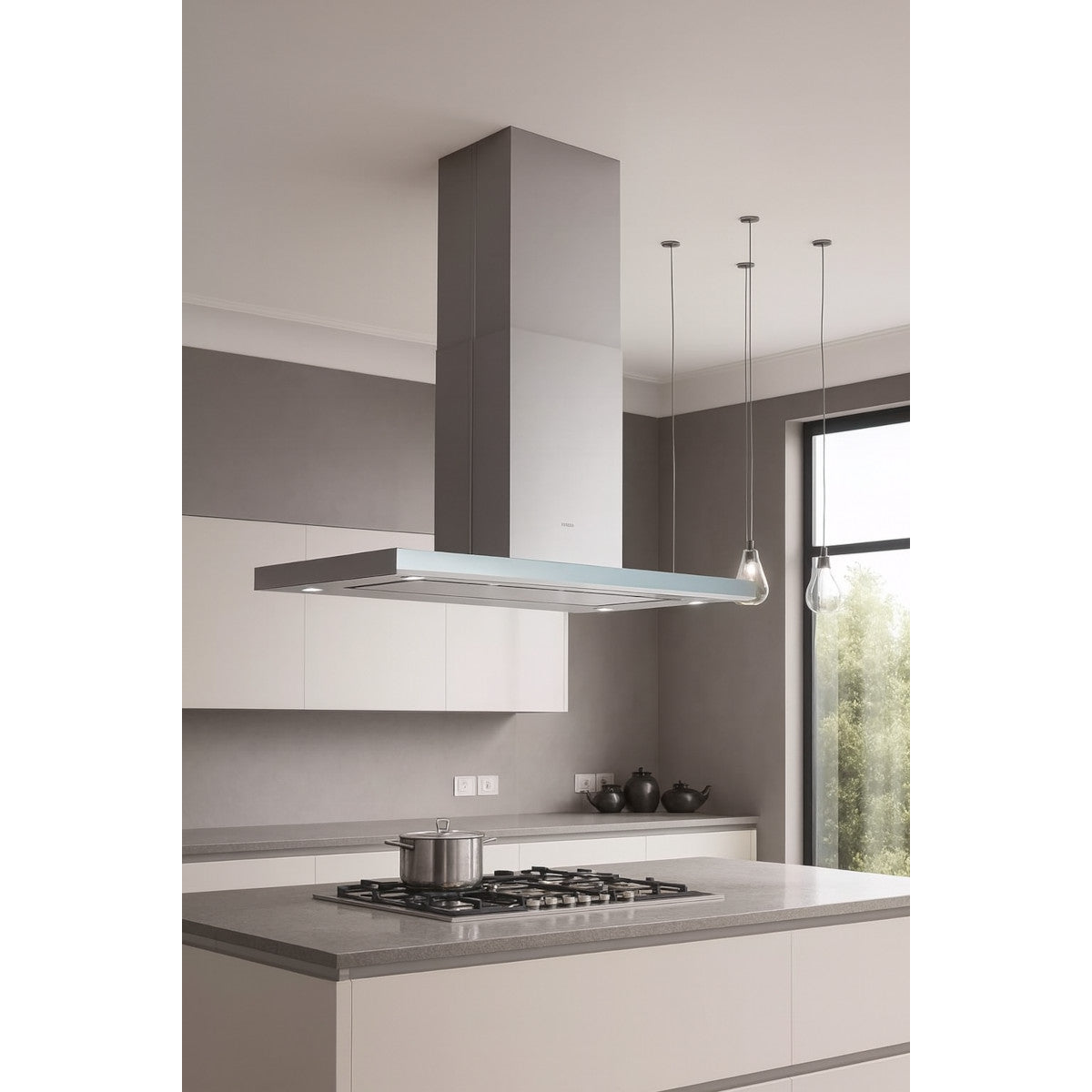 Elica Merdiana EDS IX VT/A/120x70 Inselhaube Edelstahl Glasfront 120 x 70 cm