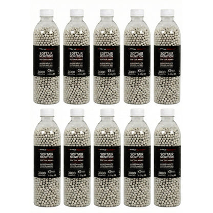 10 x 3000 Stück Ultrasport Softair Airsoft Kugeln 0,20 g BBs 6 mm Weiß Hochglanz