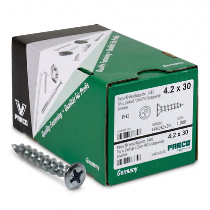 1000 Stück PARCO 1481 Beschlagschraube Kreuzschlitz Schrauben 4,2 x 30 mm