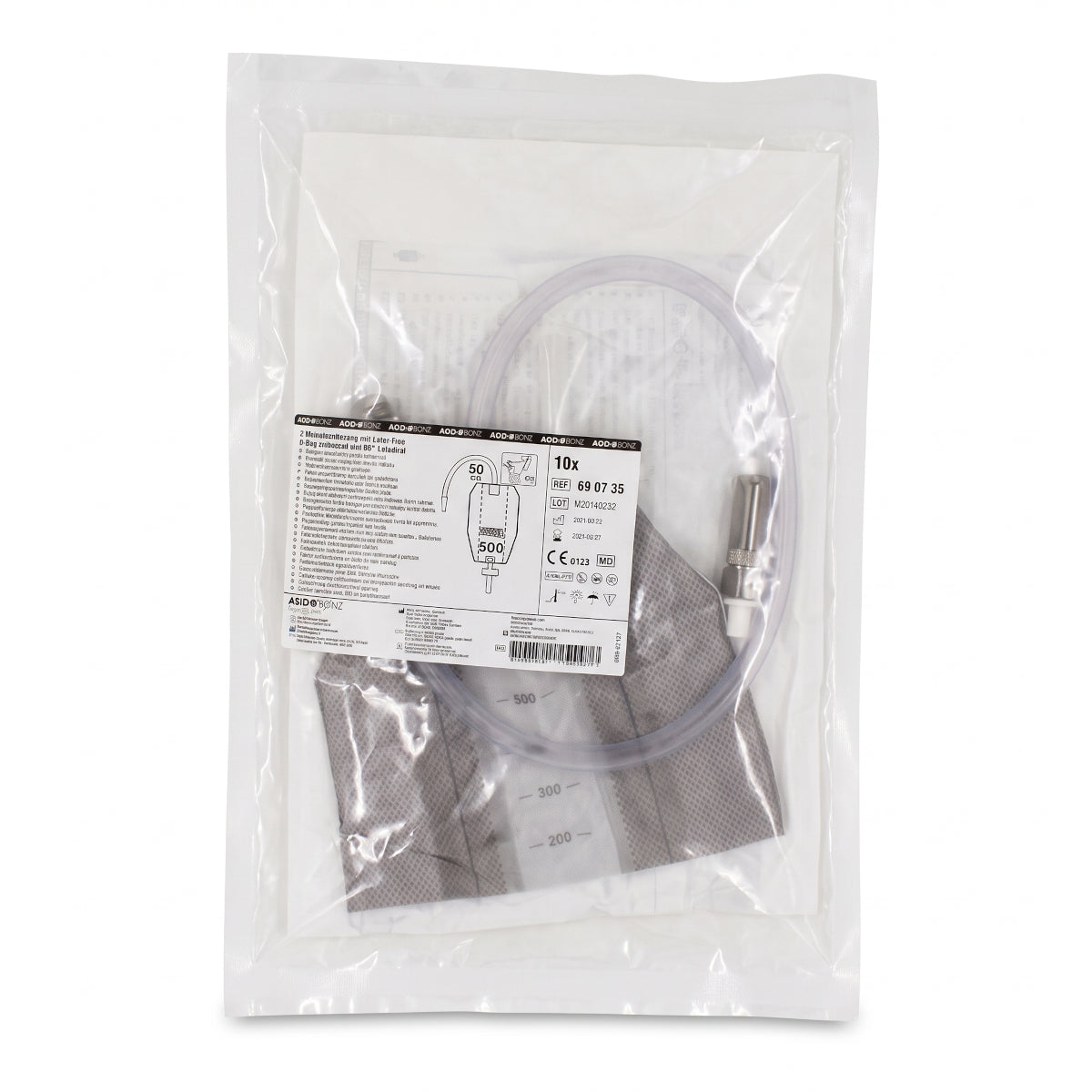 10x ASID BONZ UROSID Beinbeutel mit NRV 500 ml S-Länge 50 cm Urinbeutel 690735