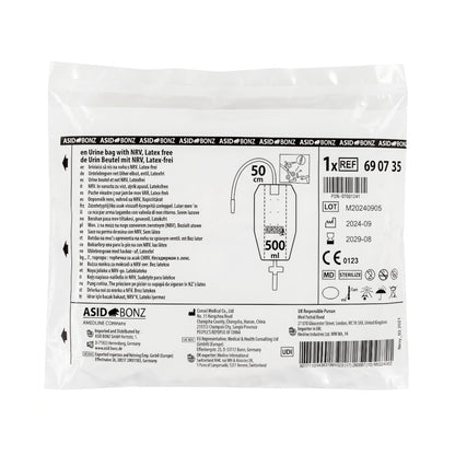 10x ASID BONZ UROSID Beinbeutel mit NRV 500 ml S-Länge 50 cm Urinbeutel 690735