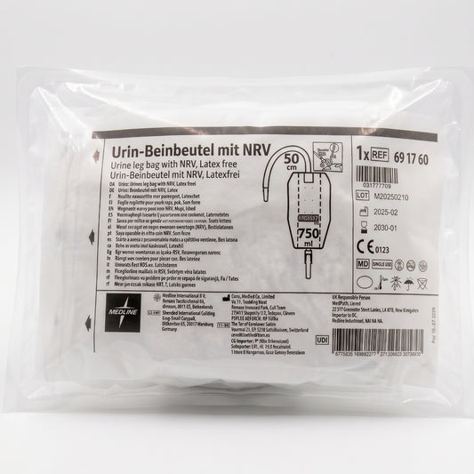 10x ASID BONZ UROSID Beinbeutel mit NRV 750 ml S-Länge 50 cm Urinbeutel 691760