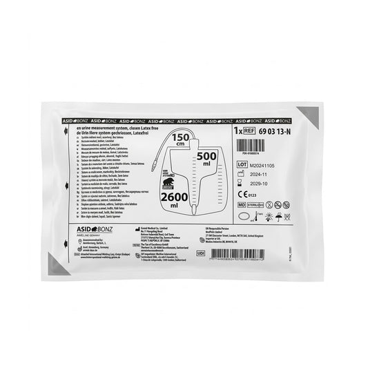 10x ASID BONZ UROSID Urin Mess-System geschlossen 2.600 ml Länge 150 cm 690313-N
