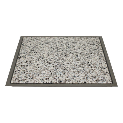 Ideenreich Granitfeld Bianco Cristall 250x250 mm Einbau Arbeitsplatte Edelstahlrahmen