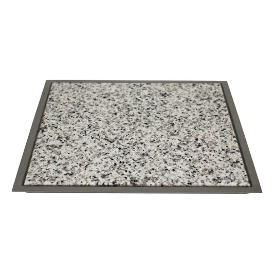 Ideenreich Granitfeld Bianco Cristall 250x250 mm Einbau Arbeitsplatte Edelstahlrahmen