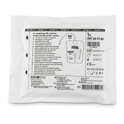 20x ASID BONZ UROSID Bei-Bett-Beutel 24h 1000 ml S-Länge 60 cm Urinbeutel 693760