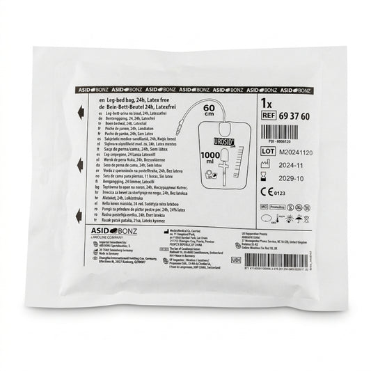 20x ASID BONZ UROSID Bei-Bett-Beutel 24h 1000 ml S-Länge 60 cm Urinbeutel 693760