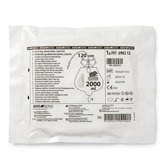 25x ASID BONZ UROSID 2000 S Urinbeutel 2.000 ml Schlauchlänge 120 cm 690212