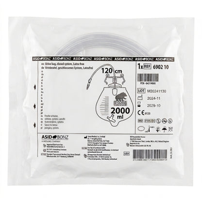 25x ASID BONZ UROSID Urinbeutel geschlossenes System 2000 ml Länge 120 cm 690210