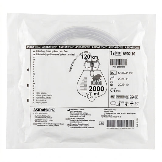 25x ASID BONZ UROSID Urinbeutel geschlossenes System 2000 ml Länge 120 cm 690210