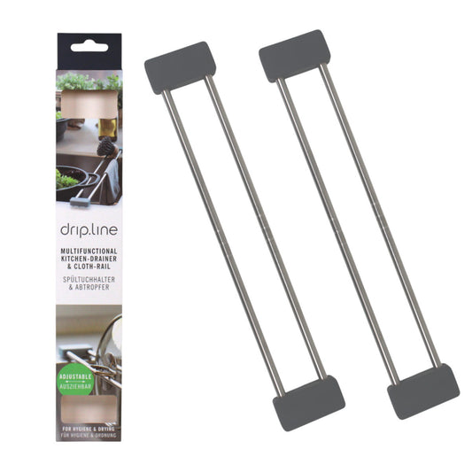 2er Set drip.line Spültuchhalter Abtropfhilfe Multitool Organizer ausziehbar