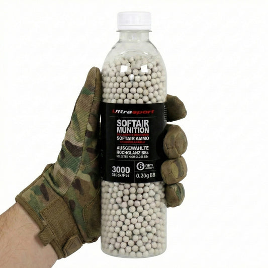 10 x 3000 Stück Ultrasport Softair Airsoft Kugeln 0,20 g BBs 6 mm Weiß Hochglanz