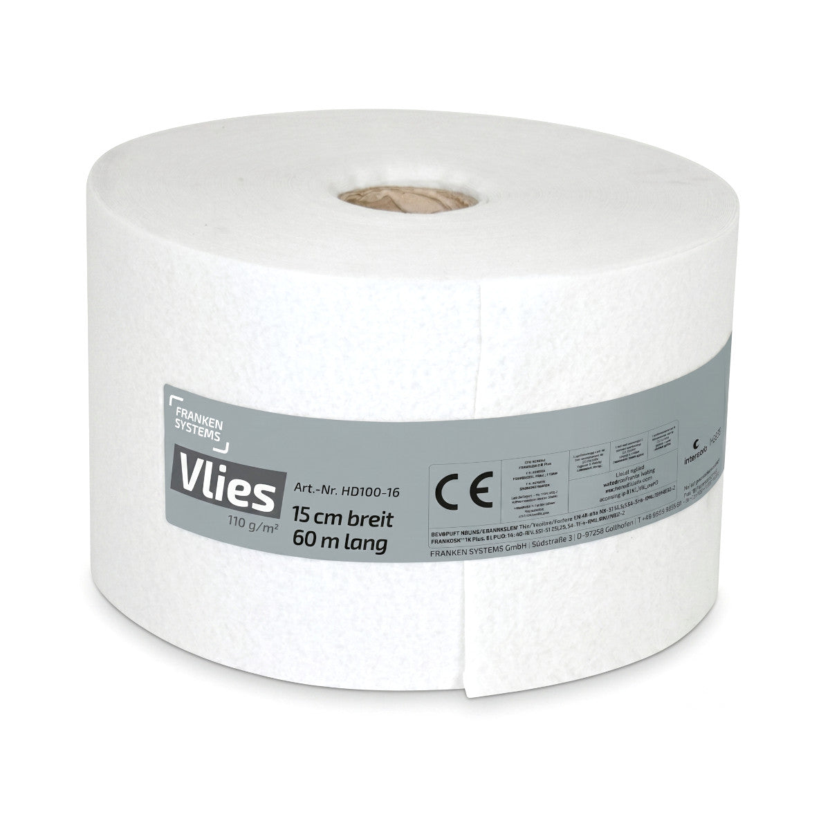 9 m² Franken Systems Vlies Polyestervlies 110 g/m² 15 cm x 60 m Rolle