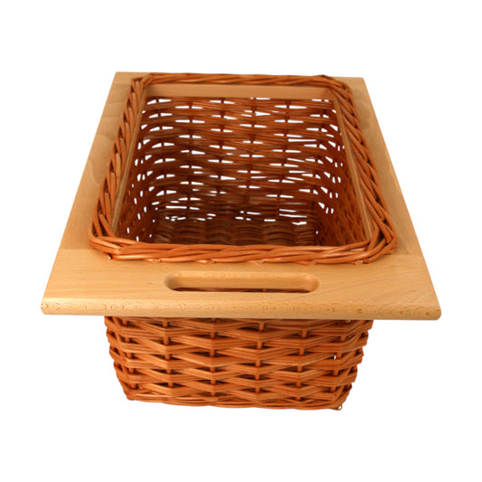 Ausziehbare Weidenkorb Aufbewahrungskorb Schrankkorb aus Rattan in 37x50x21 cm