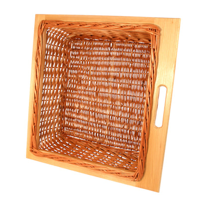 Ausziehbare Weidenkorb Aufbewahrungskorb Schrankkorb aus Rattan in 52x50x21 cm