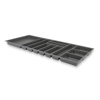 Besteckeinsatz für 110 cm Schublade Besteckkasten rutschfest Kunststoff Grau