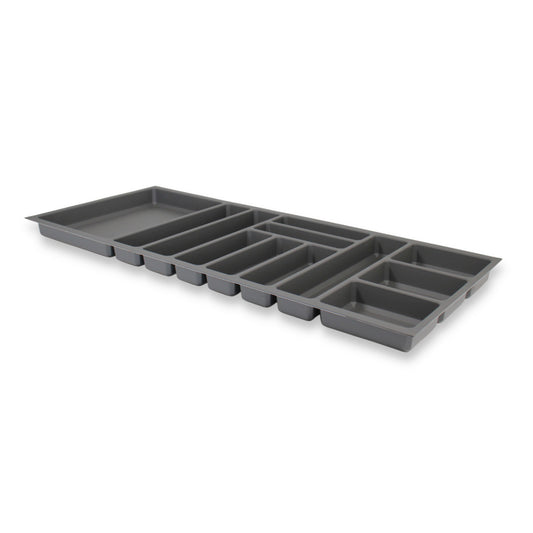 Besteckeinsatz für 110 cm Schublade Besteckkasten rutschfest Kunststoff Grau