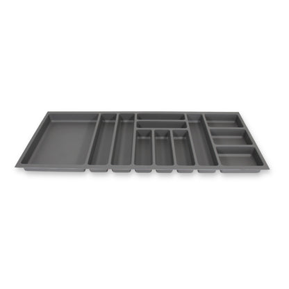 Besteckeinsatz für 110 cm Schublade Besteckkasten rutschfest Kunststoff Grau