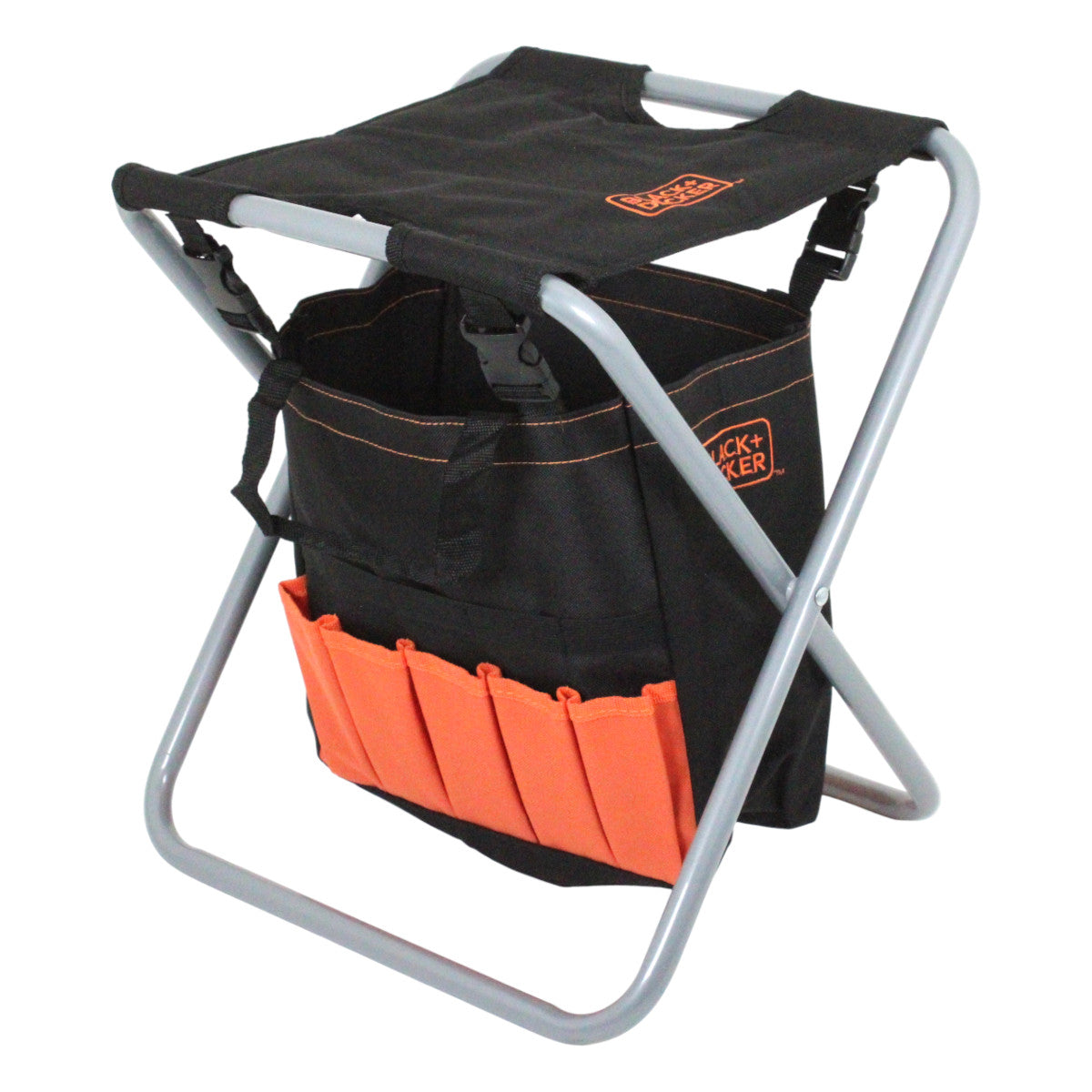 Black + Decker Falthocker mit abnehmbarer Tasche Sitz Angelhocker Camping Hocker