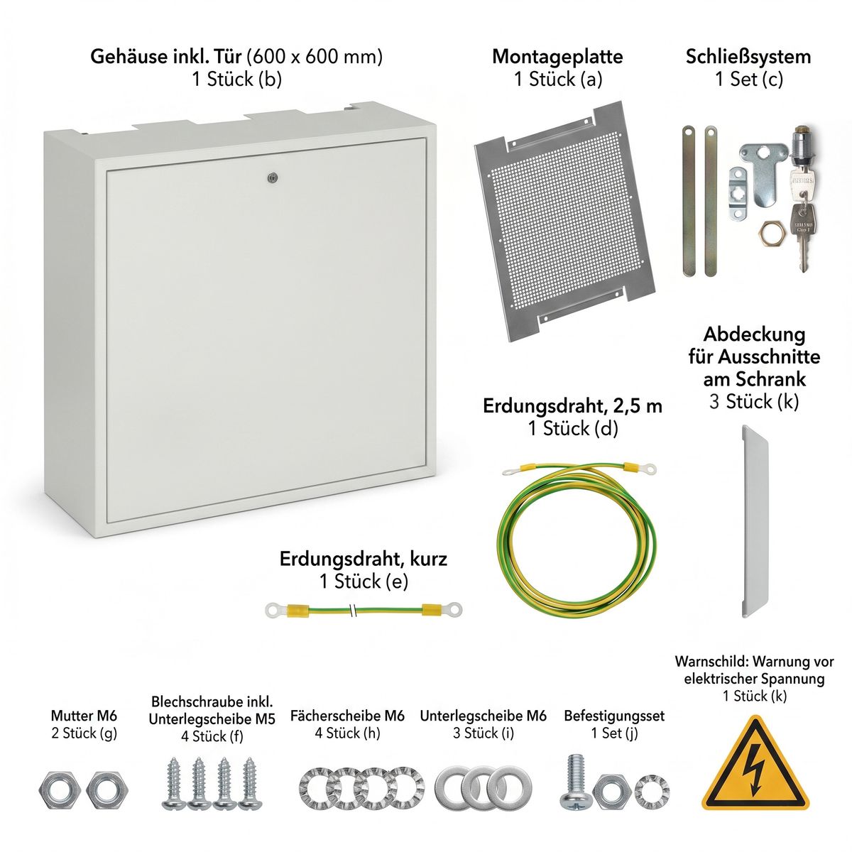 Braun teleCom IS-66-LB Innen Schutzschrank Netzwerkschrank 600 x 600 x 200 mm