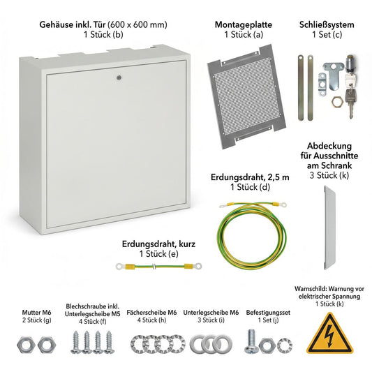 Braun teleCom IS-66-LB Innen Schutzschrank Netzwerkschrank 600 x 600 x 200 mm